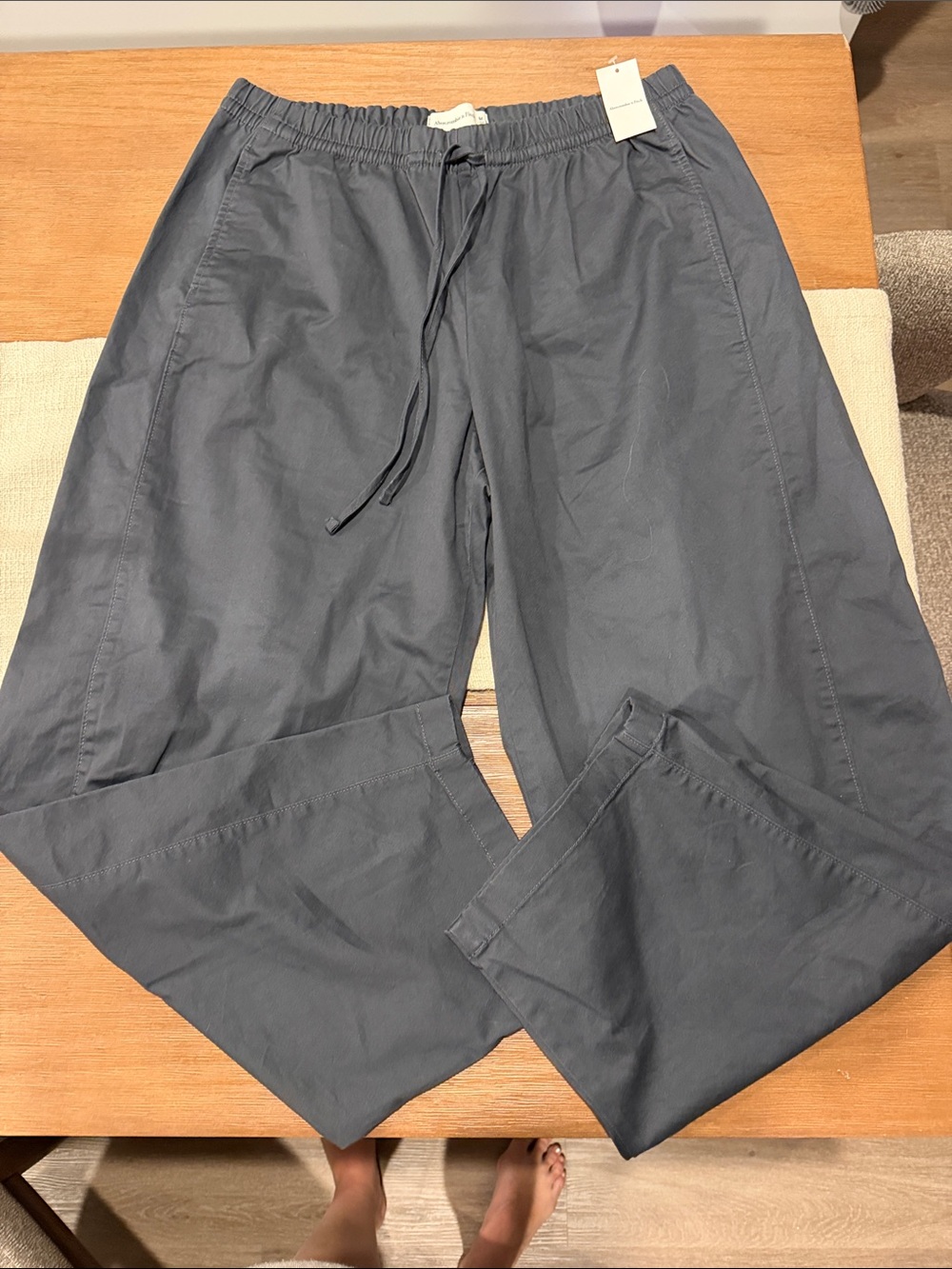 Abercrombie & Fitch barrel-Leg Pants in Slate Blue/Gray